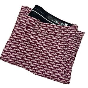 RLX Ralph Lauren Performance Golf Pants Classic Fit Vintage Cars Maroon 33X30.5